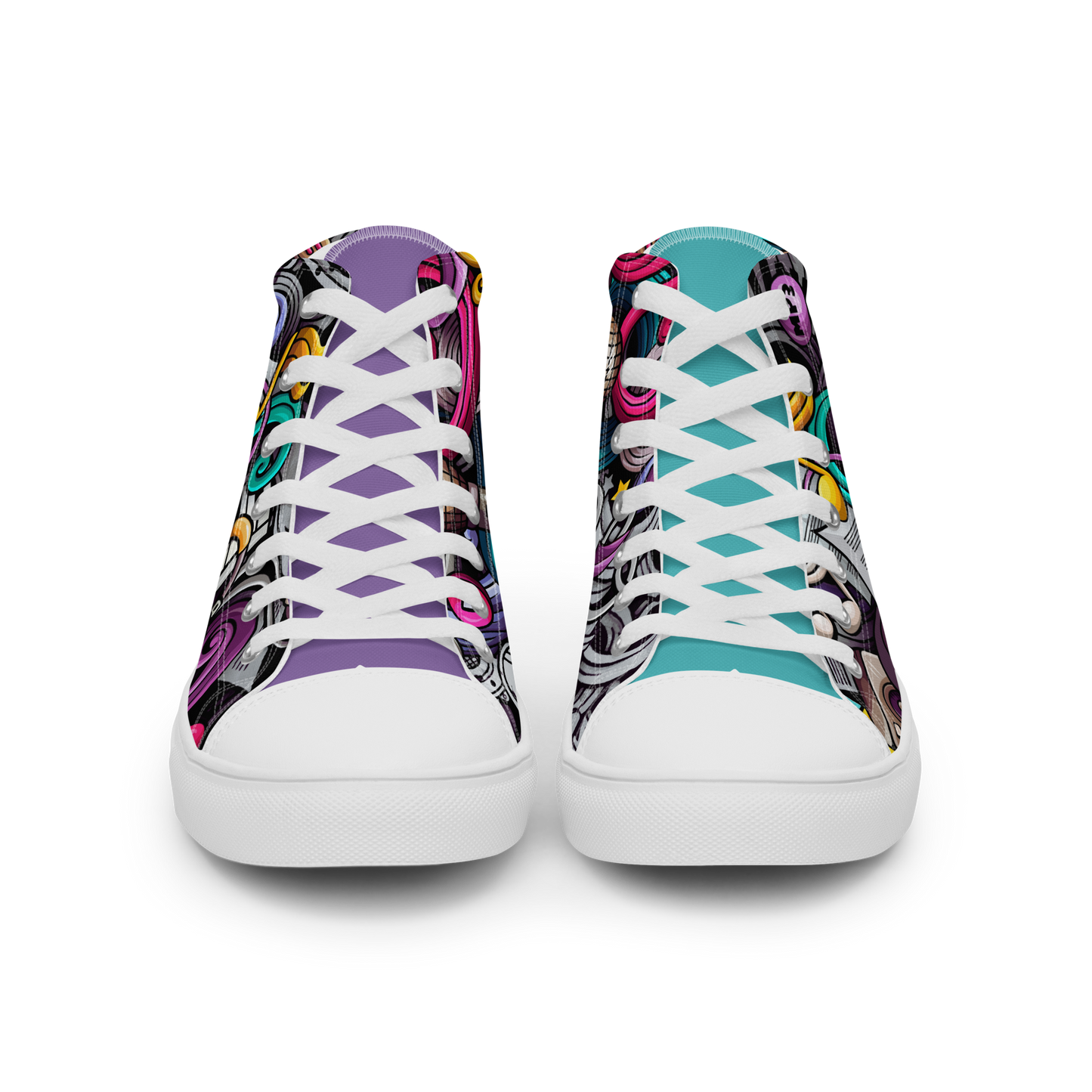 Rhythmic Vibes 🎶 High Top Canvas Women's Sneakers