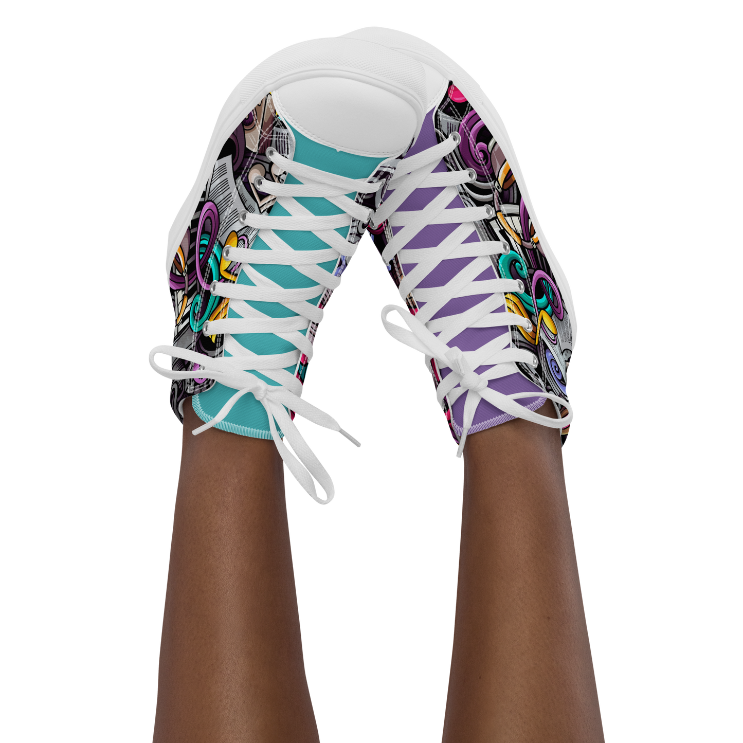 Rhythmic Vibes 🎶 High Top Canvas Women's Sneakers
