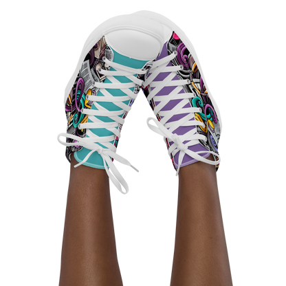 Rhythmic Vibes 🎶 High Top Canvas Women's Sneakers