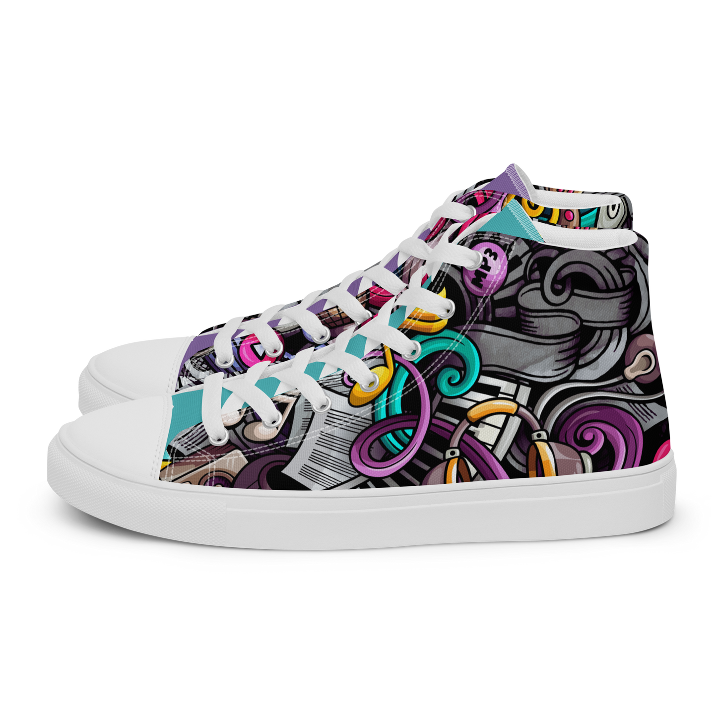 Rhythmic Vibes 🎶 High Top Canvas Women's Sneakers