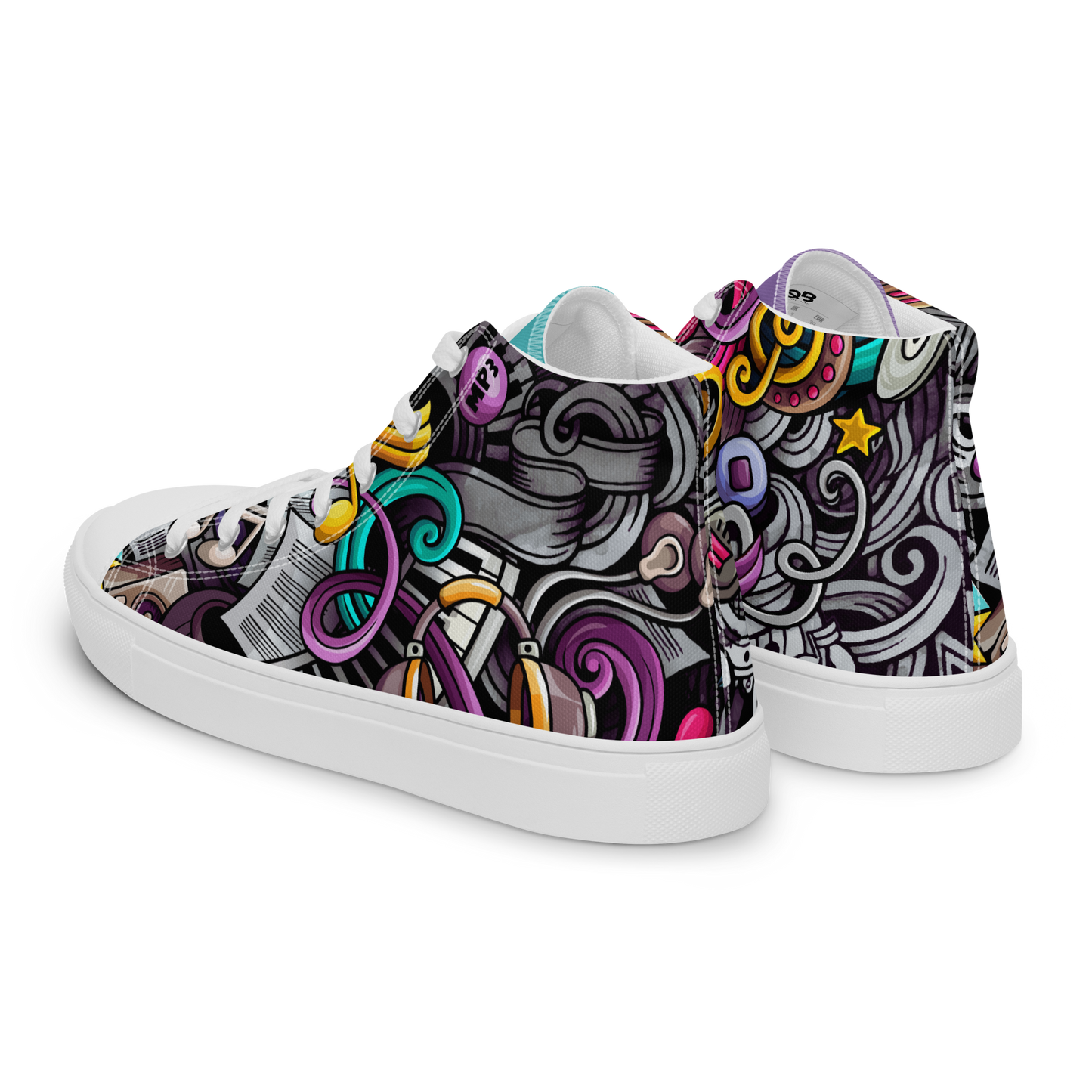 Rhythmic Vibes 🎶 High Top Canvas Women's Sneakers