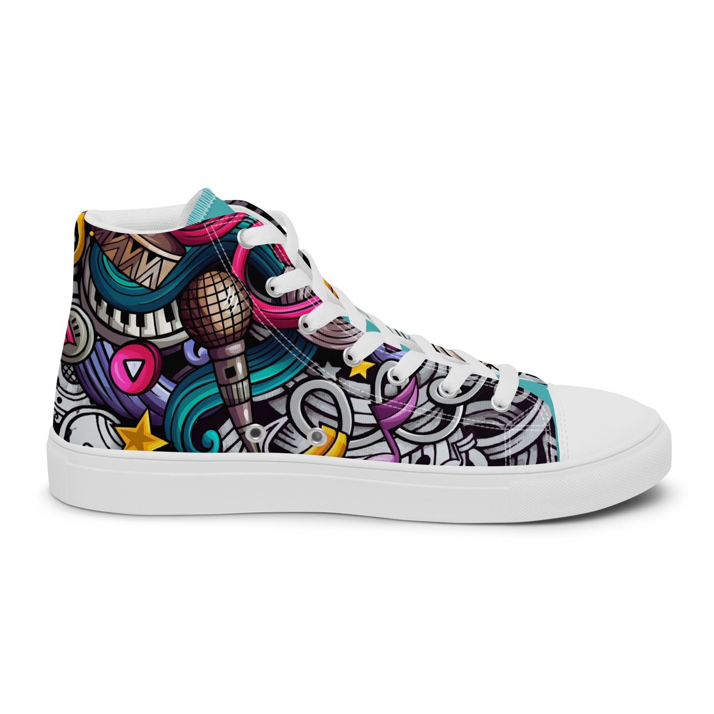 Rhythmic Vibes 🎶 High Top Canvas Women's Sneakers