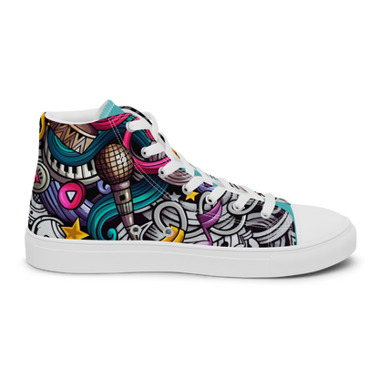 Rhythmic Vibes 🎶 High Top Canvas Women's Sneakers