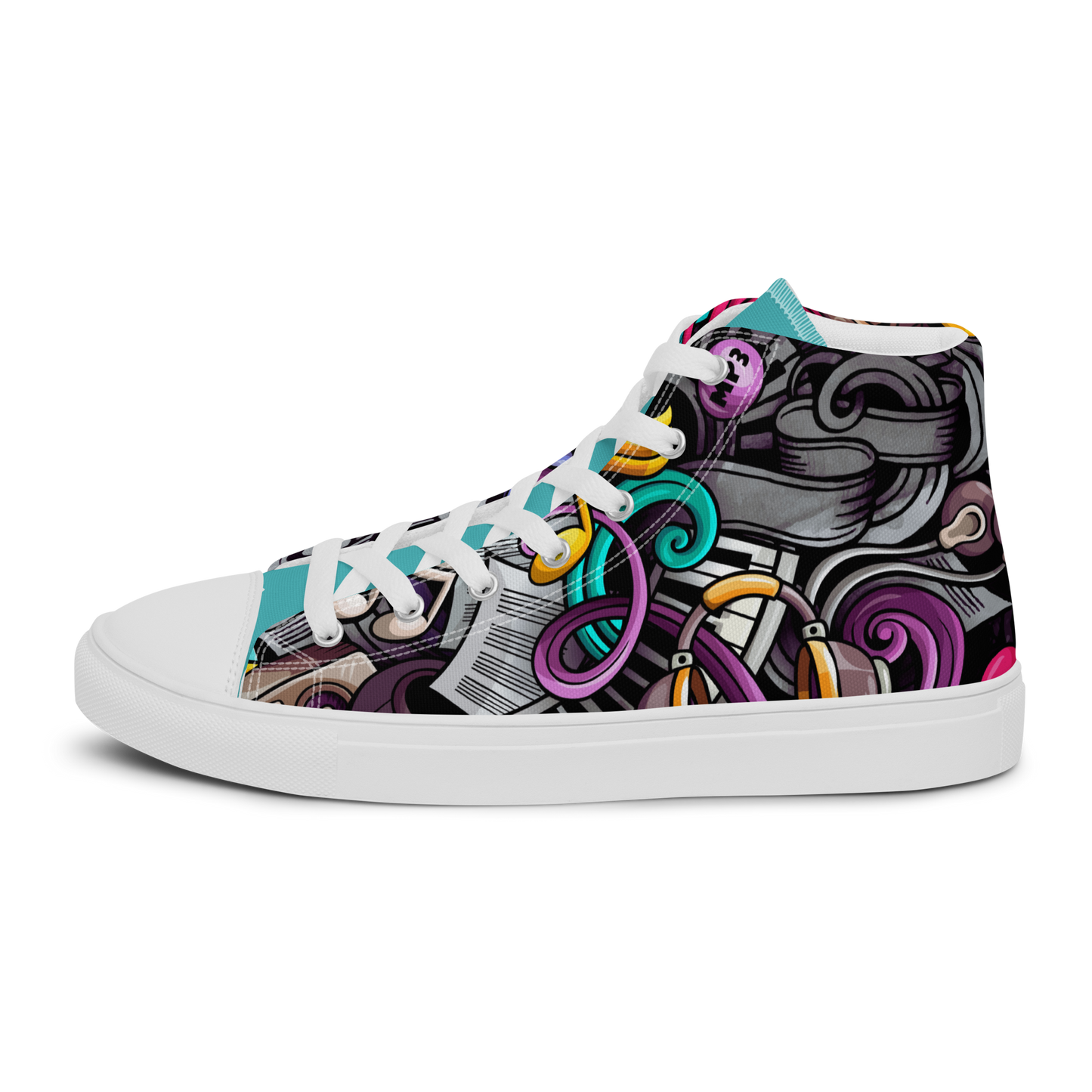 Rhythmic Vibes 🎶 High Top Canvas Women's Sneakers