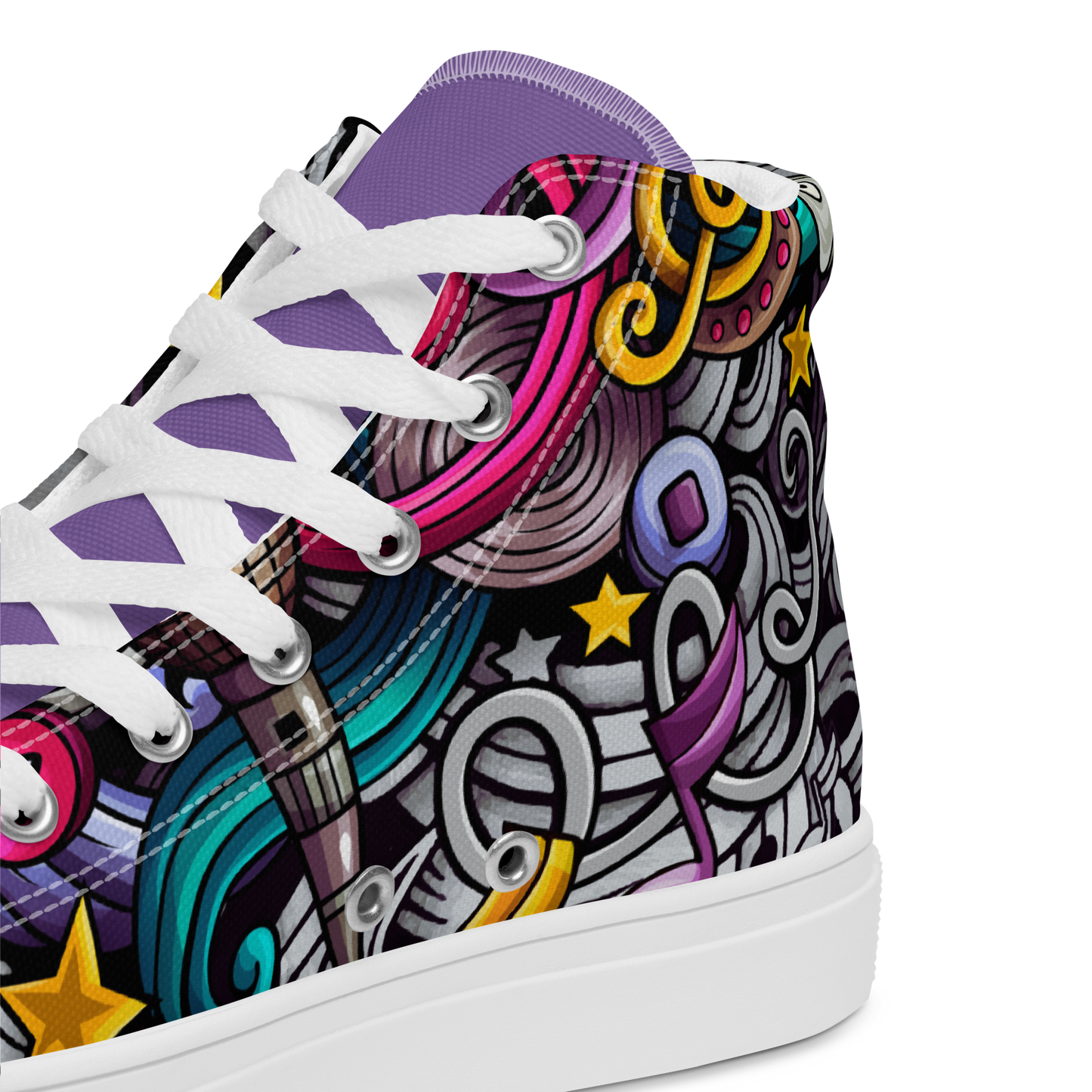 Rhythmic Vibes 🎶 High Top Canvas Women's Sneakers