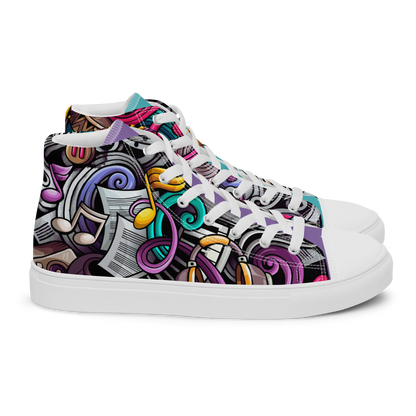 Rhythmic Vibes 🎶 High Top Canvas Women's Sneakers