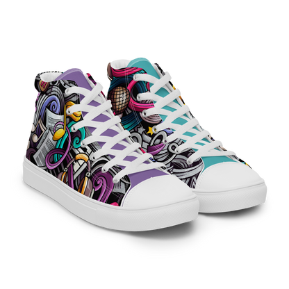 Rhythmic Vibes 🎶 High Top Canvas Women's Sneakers