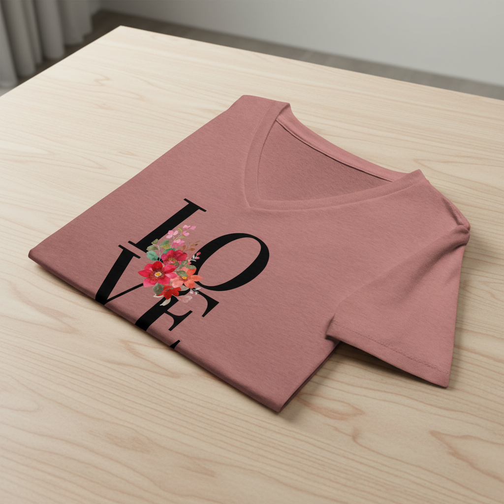 Love Women's Relaxed V-Neck T-shirt
